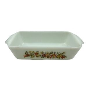 Vintage Anchor Hocking Golden Harvest 441 Rectangle Casserole Dish 5x9 Inch